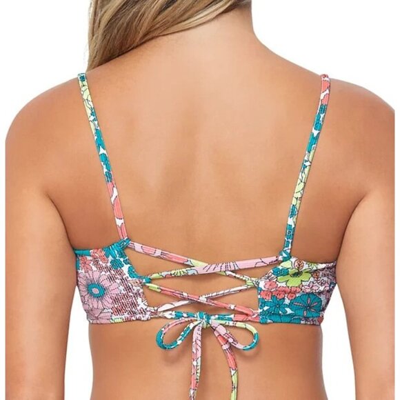 Raisins Junior’s Summer Floral Print Bikini Top Size Large NWT $48 - Picture 2 of 8